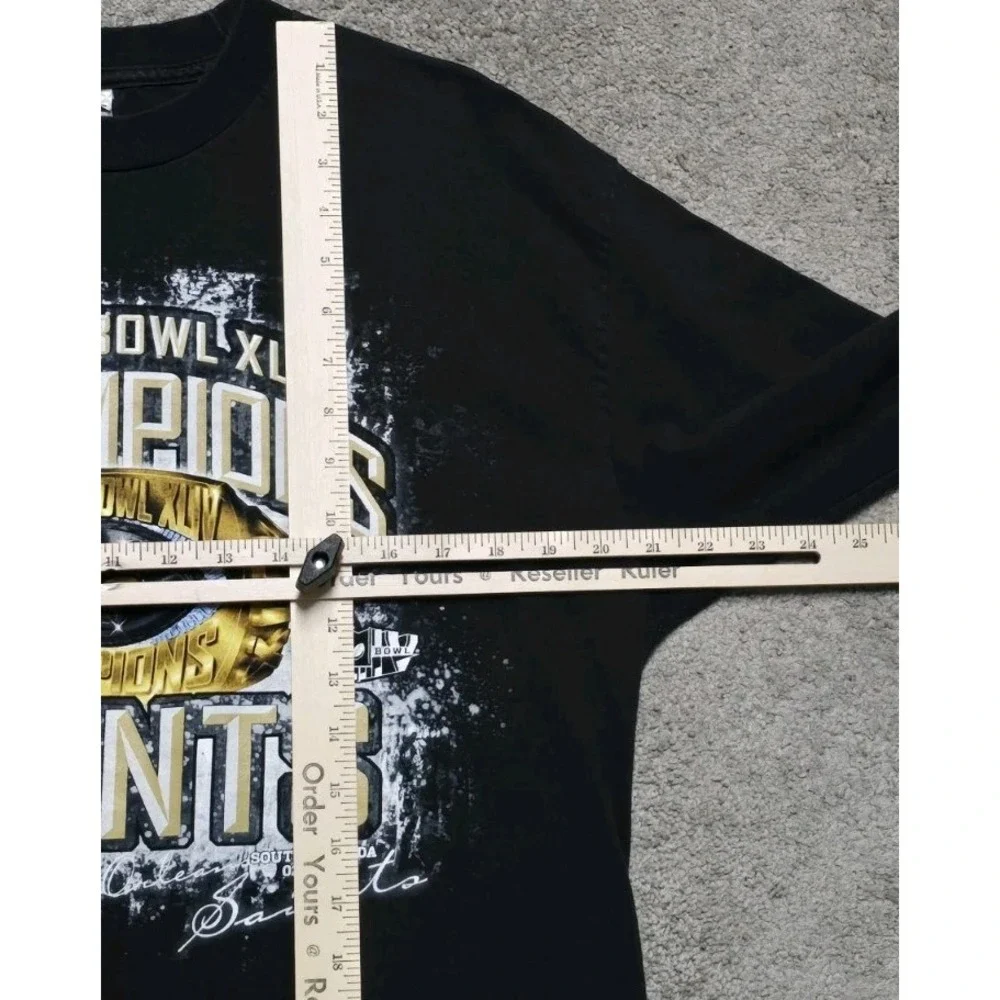 Y2K New Orleans Saints‎ Super Bowl 44 Championship Ring Long Sleeve Shirt Mens L